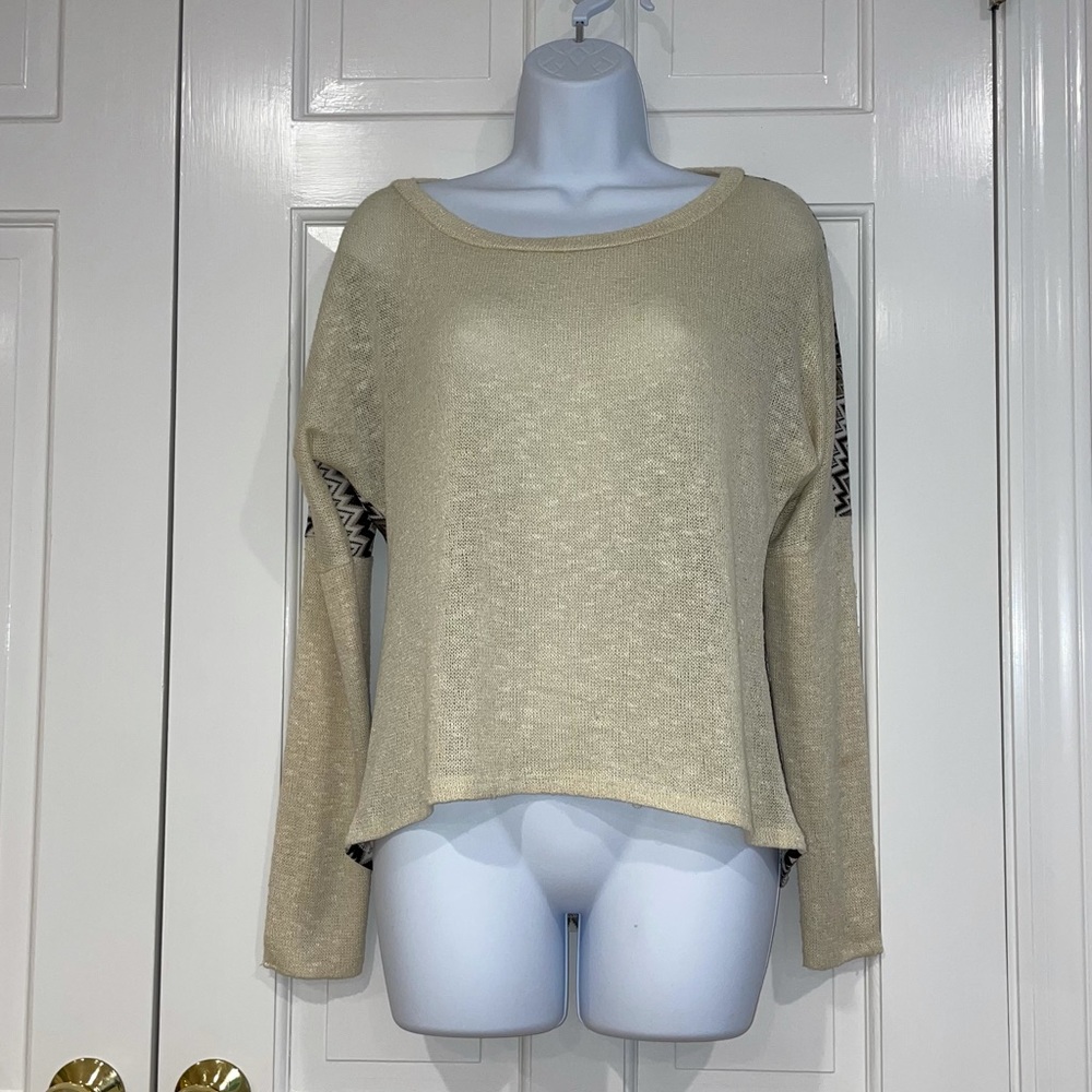 Vintage Havana cream chevron knit sweater M
